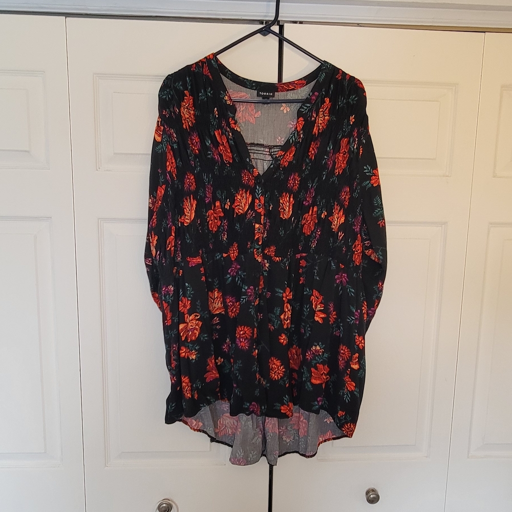 Floral Black Women's Top